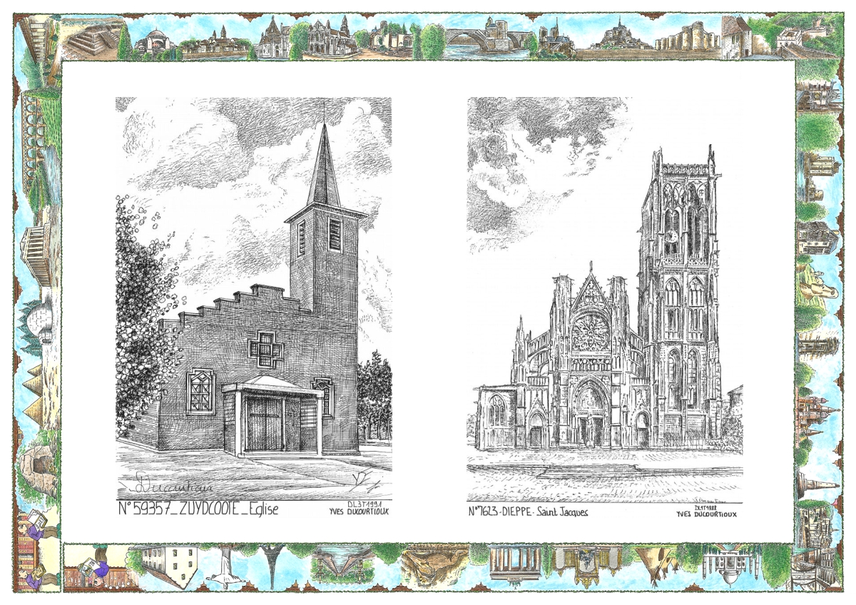 MONOCARTE N 59357-76023 - ZUYDCOOTE - �glise / DIEPPE - st jacques