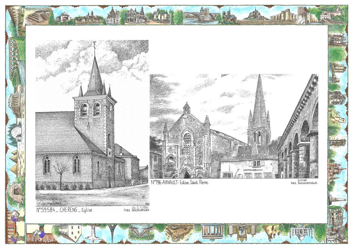 MONOCARTE N 59584-79006 - CHERENG - �glise / AIRVAULT - �glise st pierre
