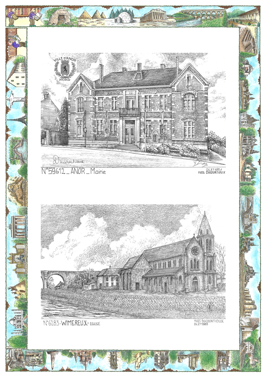 MONOCARTE N 59612-62083 - ANOR - mairie / WIMEREUX - �glise