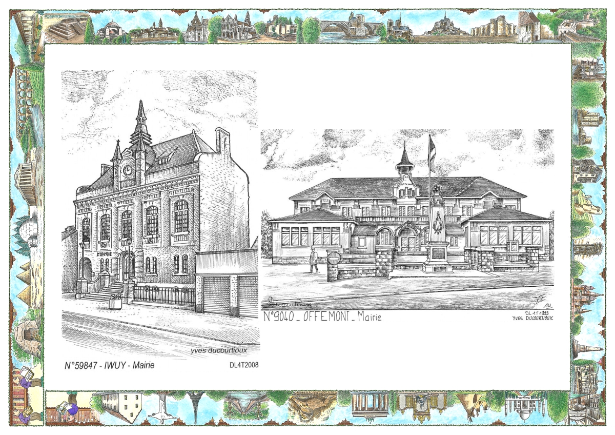 MONOCARTE N 59847-90040 - IWUY - mairie / OFFEMONT - mairie