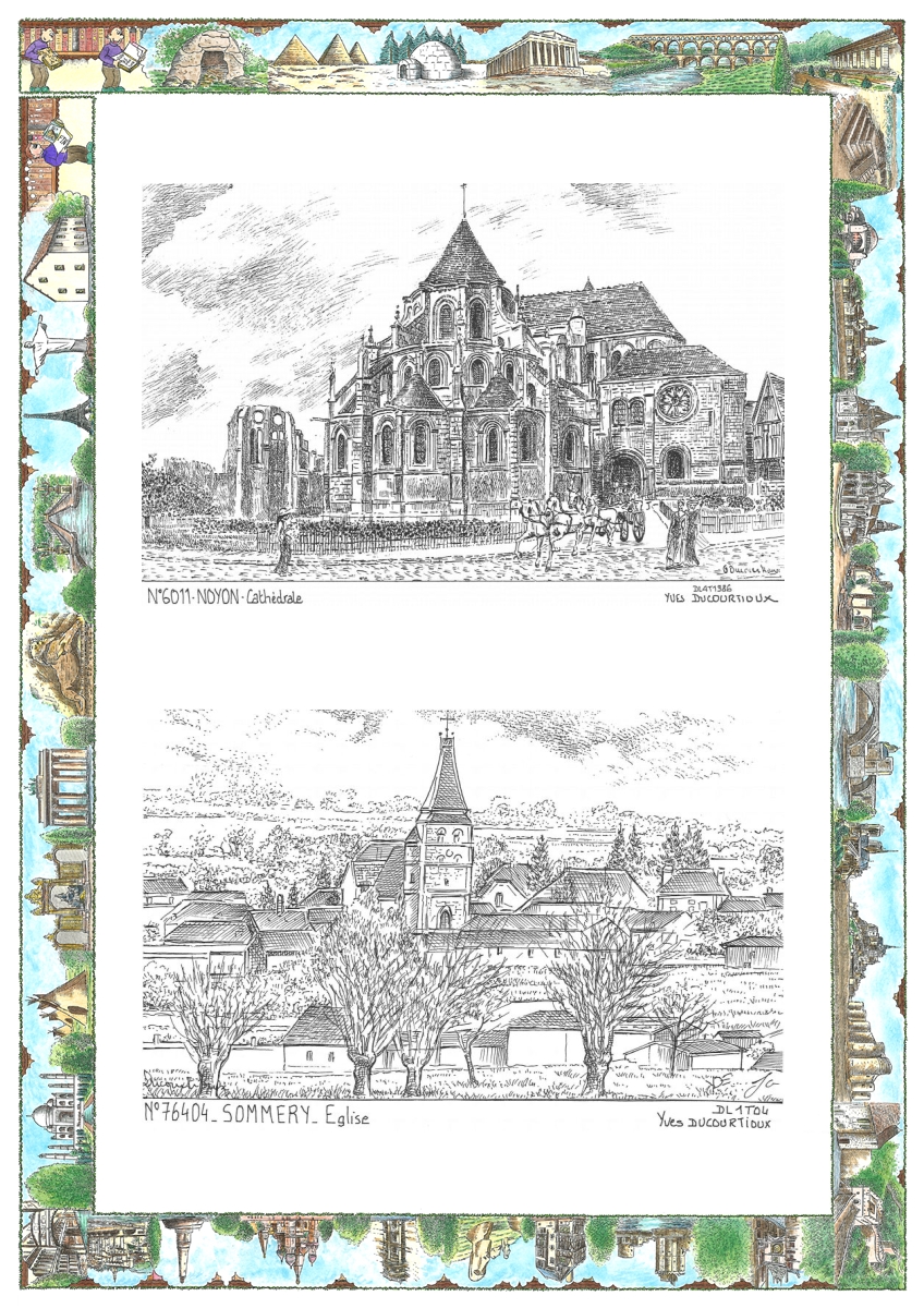 MONOCARTE N 60011-76404 - NOYON - cath�drale / SOMMERY - �glise