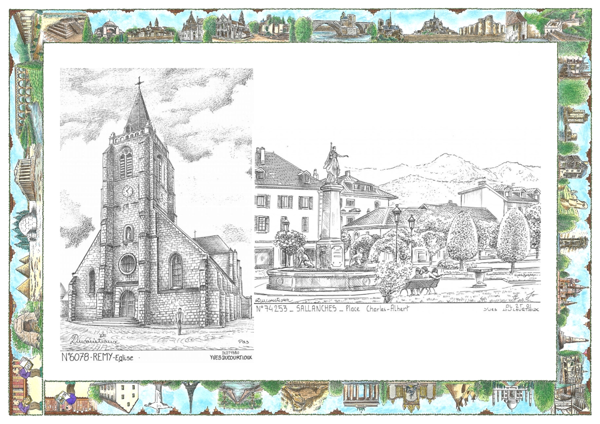 MONOCARTE N 60078-74253 - REMY - �glise / SALLANCHES - place charles albert
