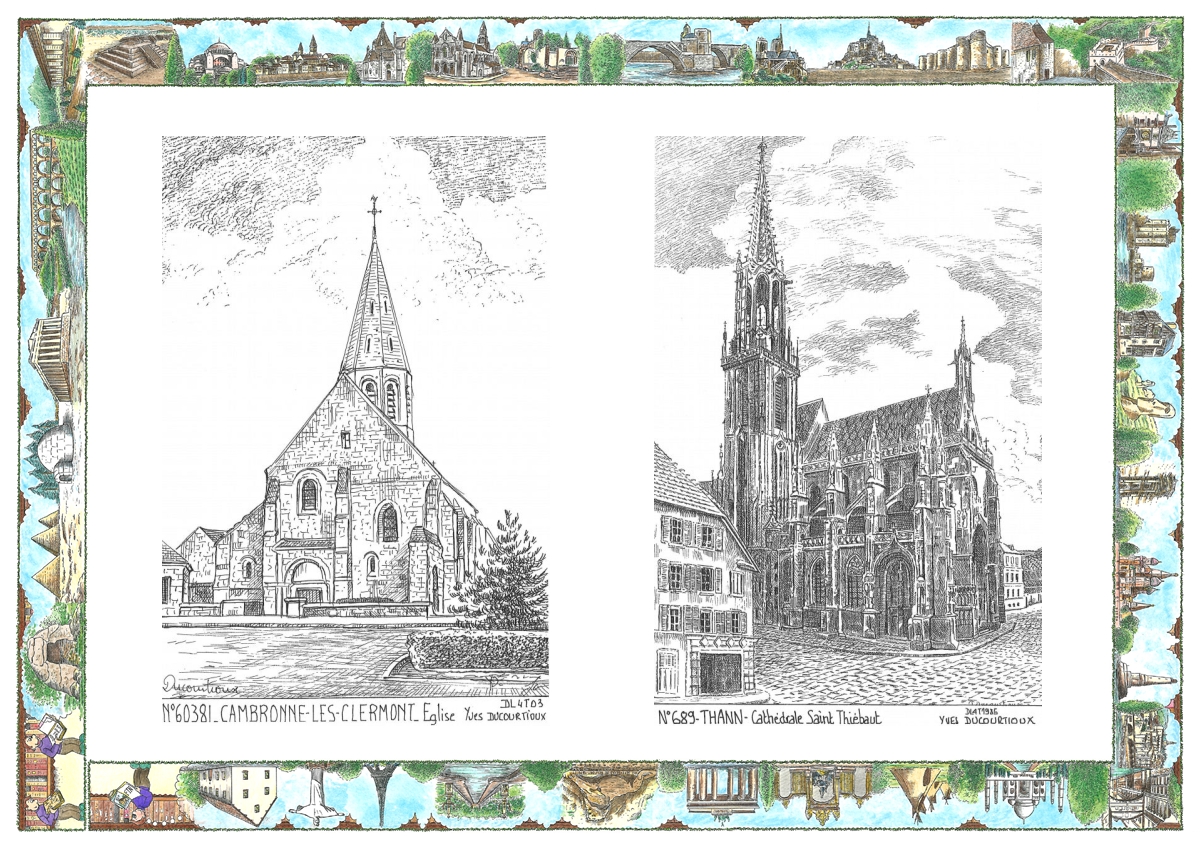 MONOCARTE N 60381-68009 - CAMBRONNE LES CLERMONT - �glise / THANN - coll�giale st thi�baut