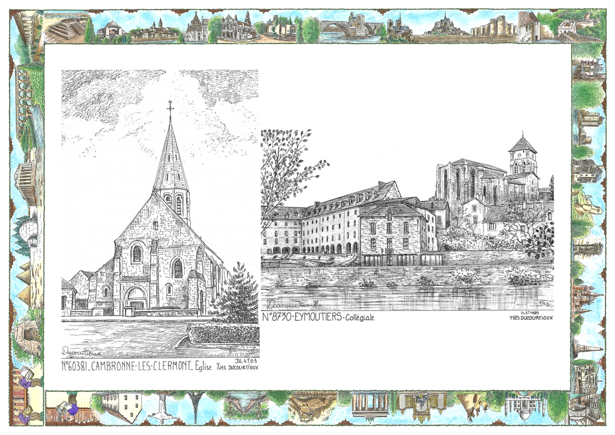 MONOCARTE N 60381-87030 - CAMBRONNE LES CLERMONT - �glise / EYMOUTIERS - coll�giale