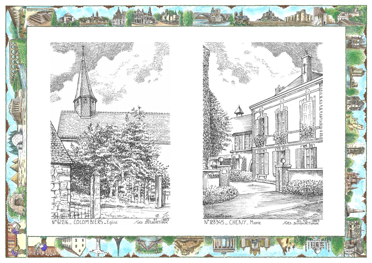 MONOCARTE N 61216-89345 - COLOMBIERS - �glise / CHENY - mairie