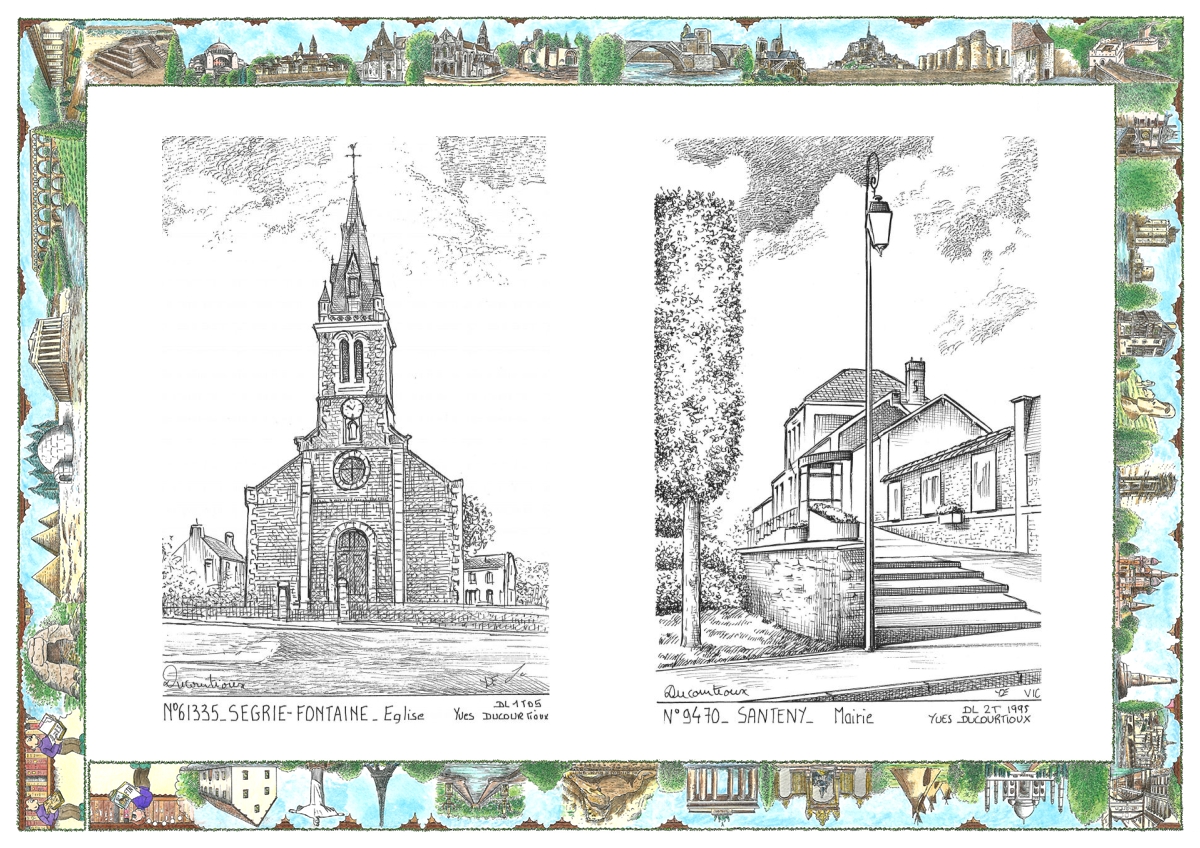 MONOCARTE N 61335-94070 - SEGRIE FONTAINE - �glise / SANTENY - mairie