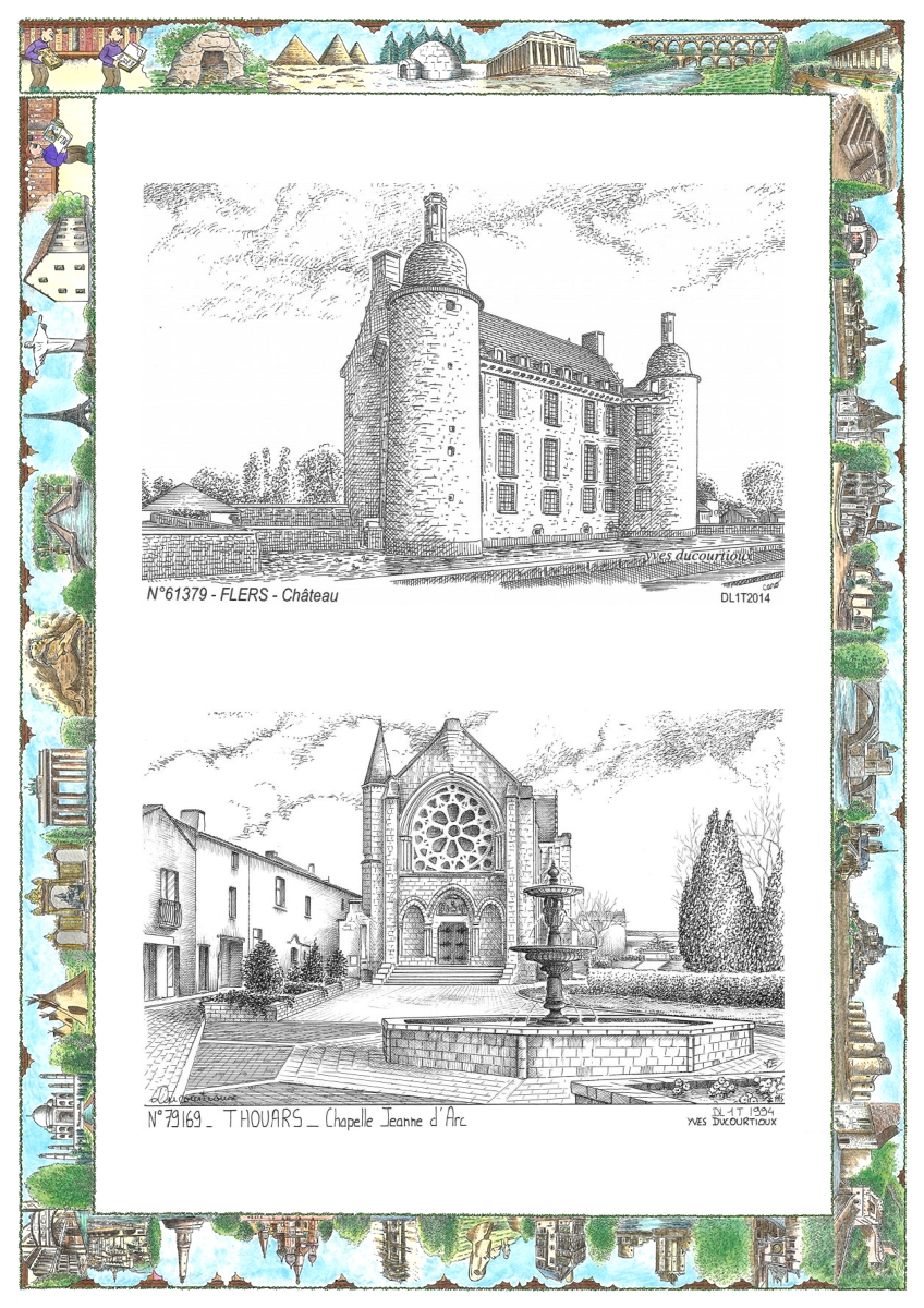 MONOCARTE N 61379-79169 - FLERS - ch�teau / THOUARS - chapelle jeanne d arc