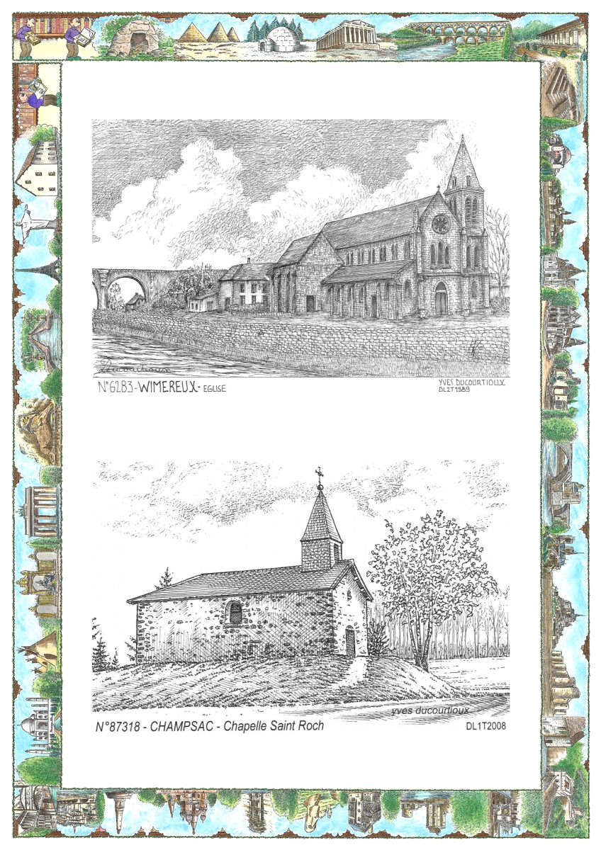 MONOCARTE N 62083-87318 - WIMEREUX - �glise / CHAMPSAC - chapelle st roch