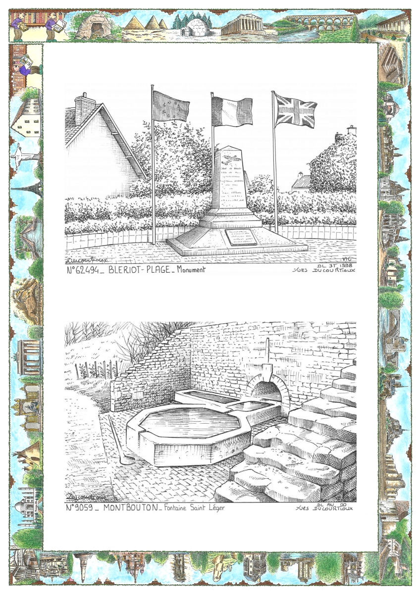 MONOCARTE N 62494-90059 - BLERIOT PLAGE - monument / MONTBOUTON - fontaine st l�ger