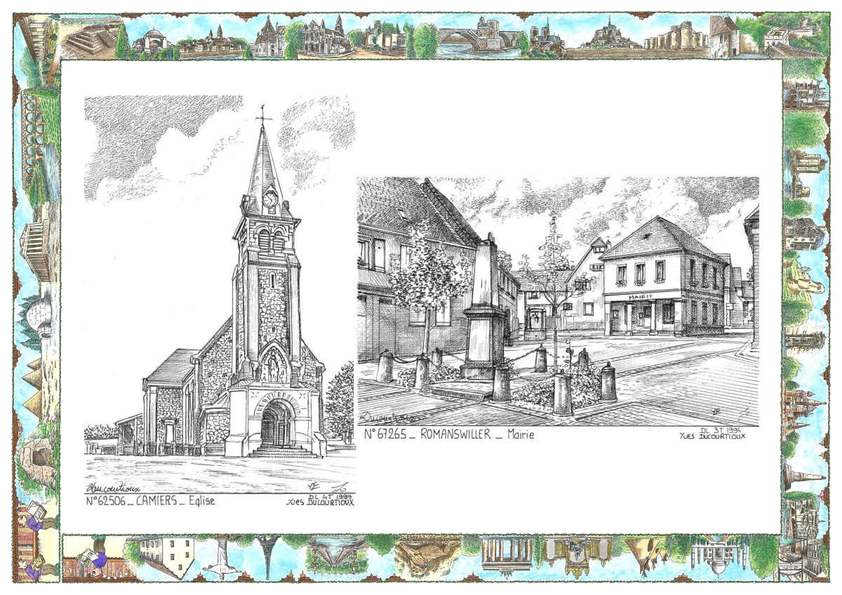 MONOCARTE N 62506-67265 - CAMIERS - �glise / ROMANSWILLER - mairie