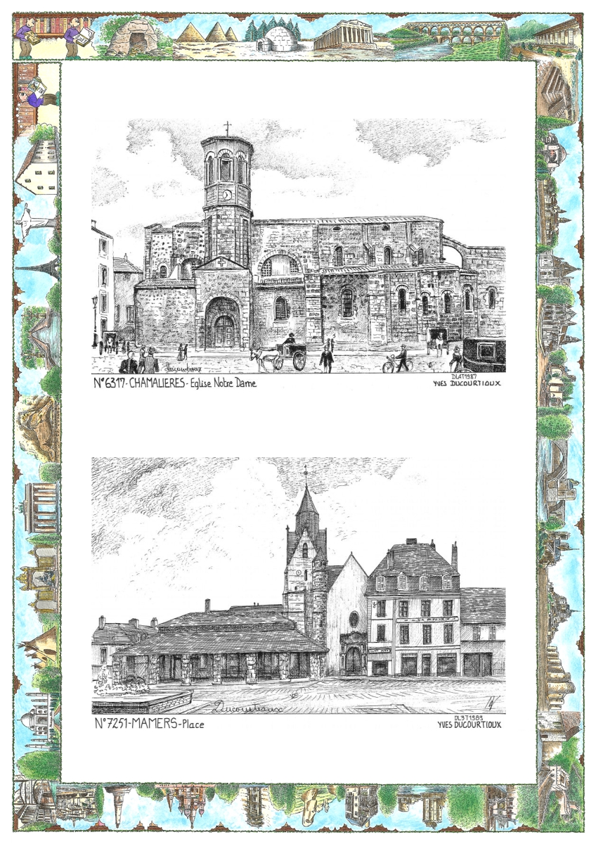MONOCARTE N 63017-72051 - CHAMALIERES - �glise notre dame / MAMERS - place