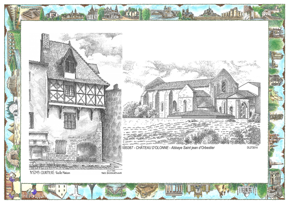 MONOCARTE N 63049-85367 - COURPIERE - vieille maison / CHATEAU D OLONNE - abbaye st jean d orbestier