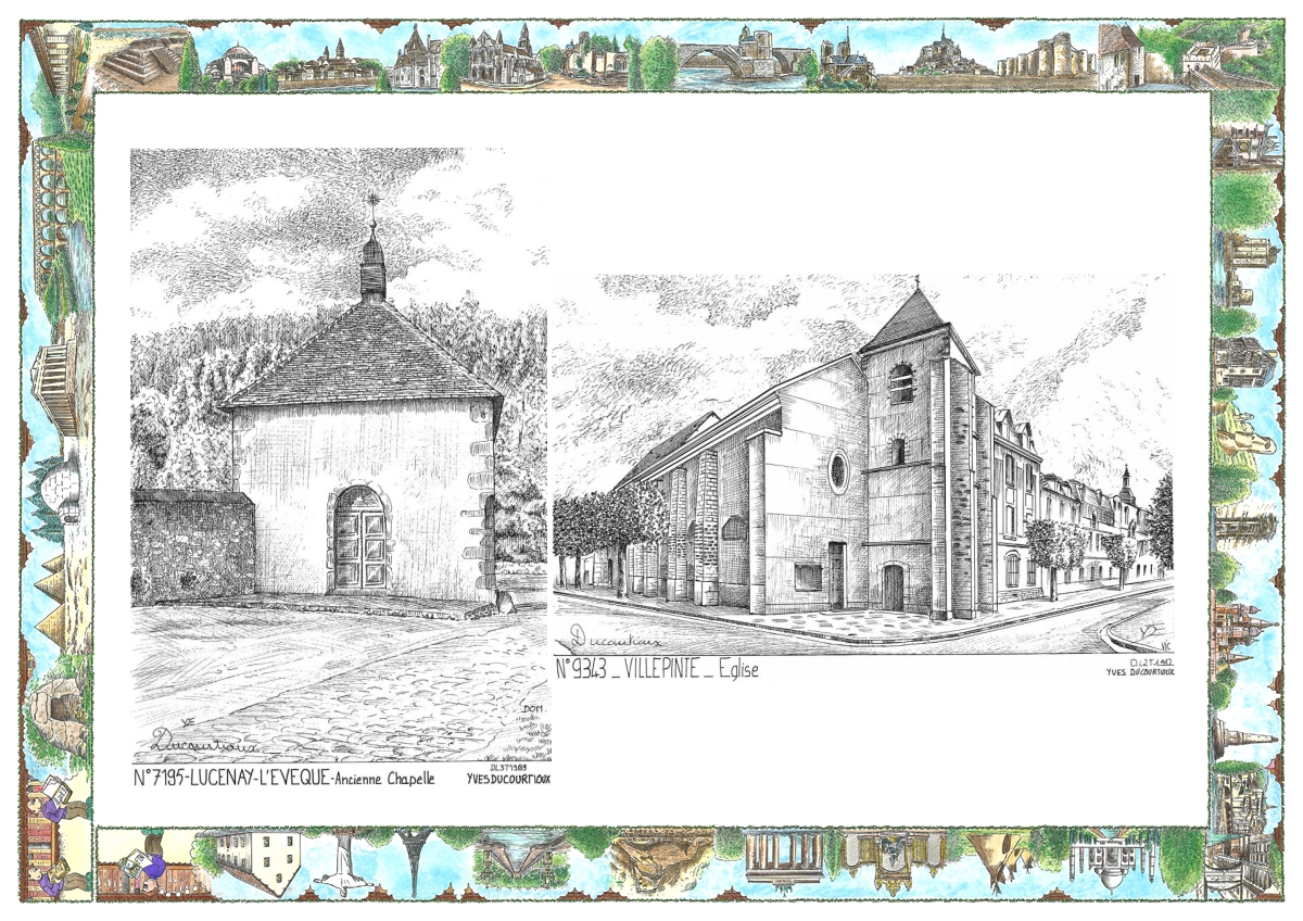 MONOCARTE N 71095-93043 - LUCENAY L EVEQUE - ancienne chapelle / VILLEPINTE - �glise