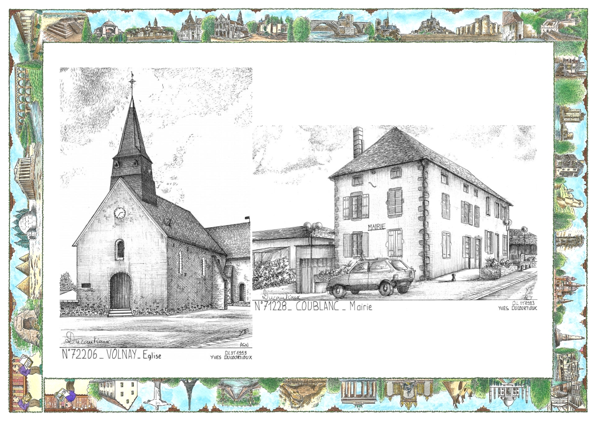 MONOCARTE N 71228-72206 - COUBLANC - mairie / VOLNAY - �glise