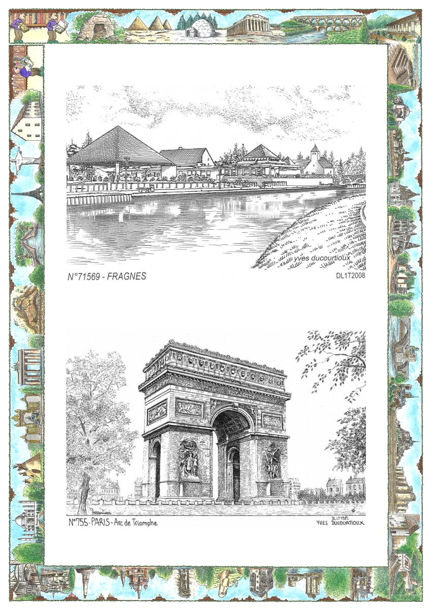 MONOCARTE N 71569-75005 - FRAGNES - vue / PARIS - arc de triomphe