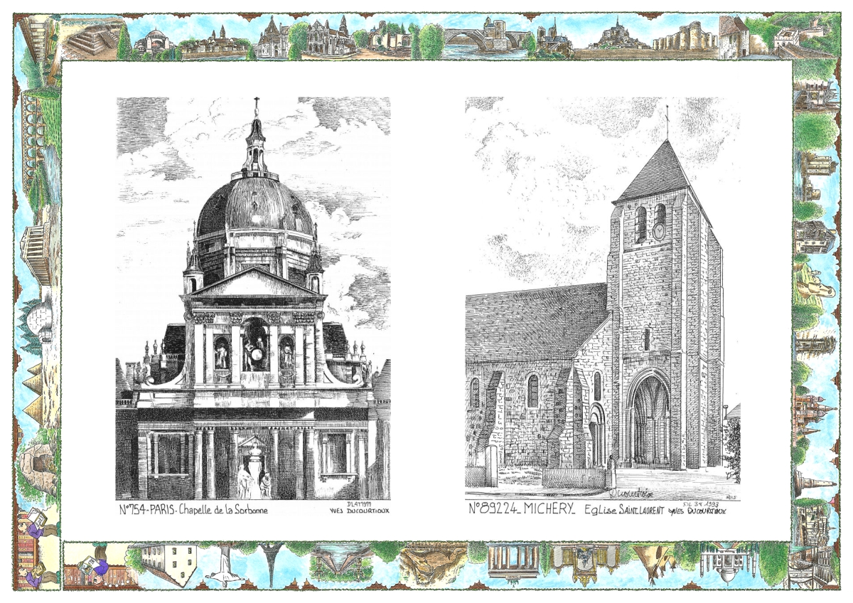 MONOCARTE N 75004-89224 - PARIS - chapelle de la sorbonne / MICHERY - �glise st laurent