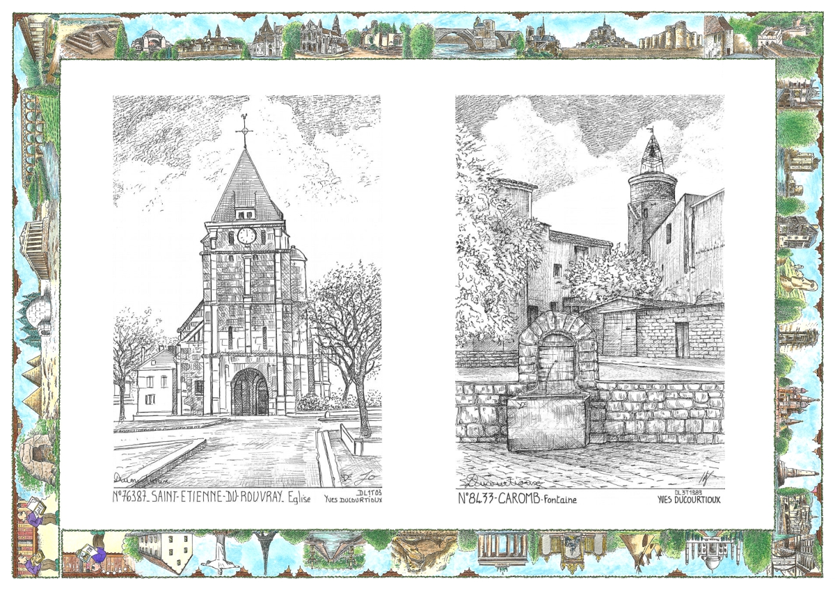 MONOCARTE N 76387-84033 - ST ETIENNE DU ROUVRAY - �glise / CAROMB - fontaine