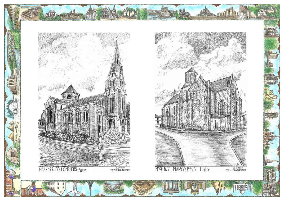 MONOCARTE N 77122-91147 - COULOMMIERS - �glise / MARCOUSSIS - �glise