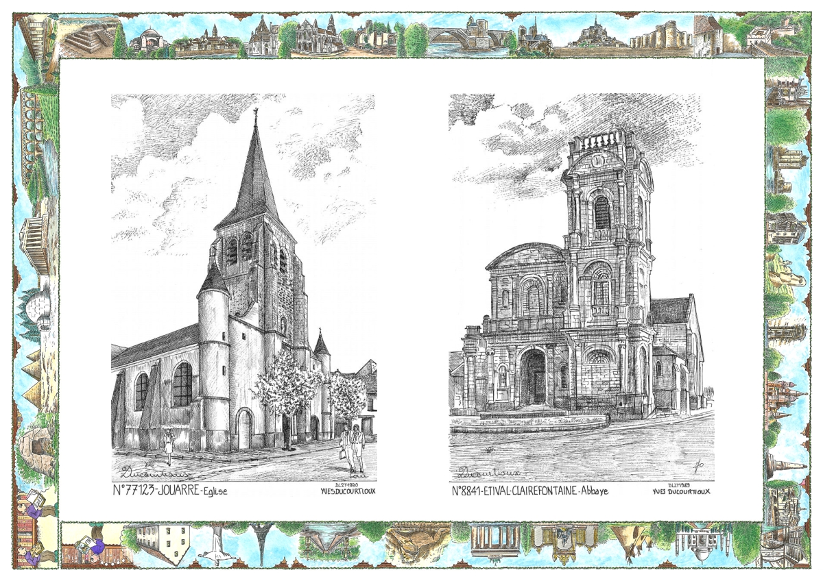 MONOCARTE N 77123-88041 - JOUARRE - �glise / ETIVAL CLAIREFONTAINE - abbaye