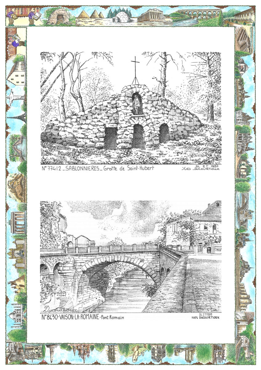 MONOCARTE N 77412-84030 - SABLONNIERES - grotte de st hubert / VAISON LA ROMAINE - pont romain