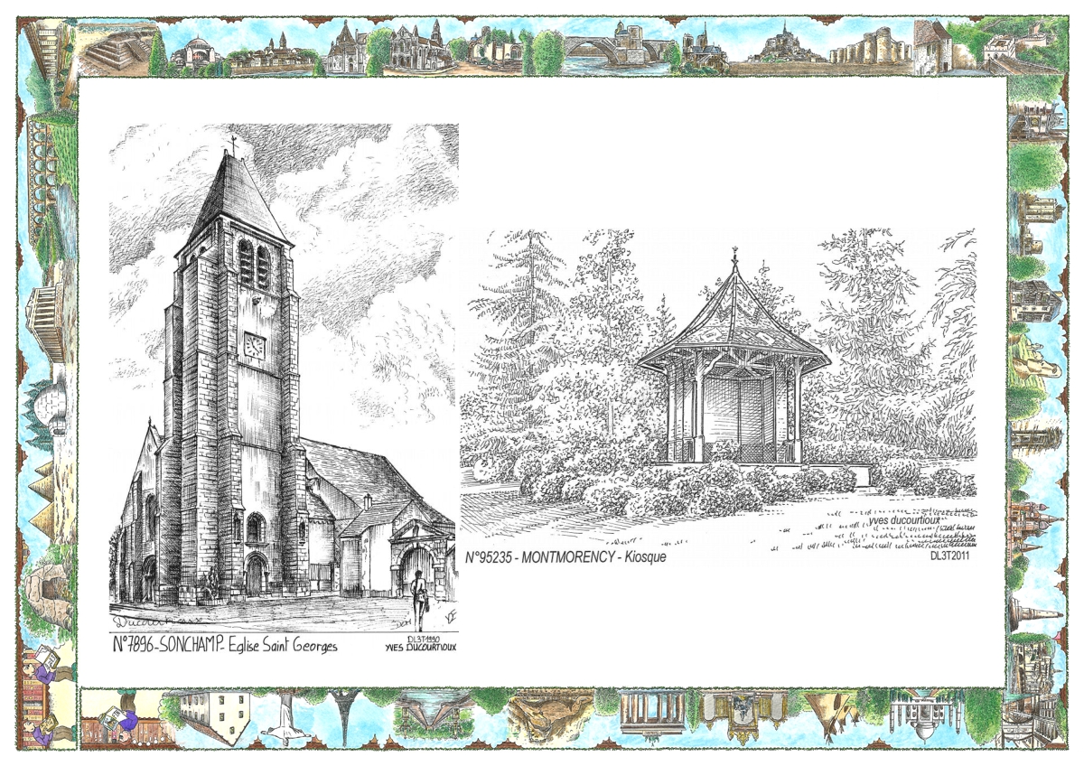 MONOCARTE N 78096-95235 - SONCHAMP - �glise st georges / MONTMORENCY - kiosque