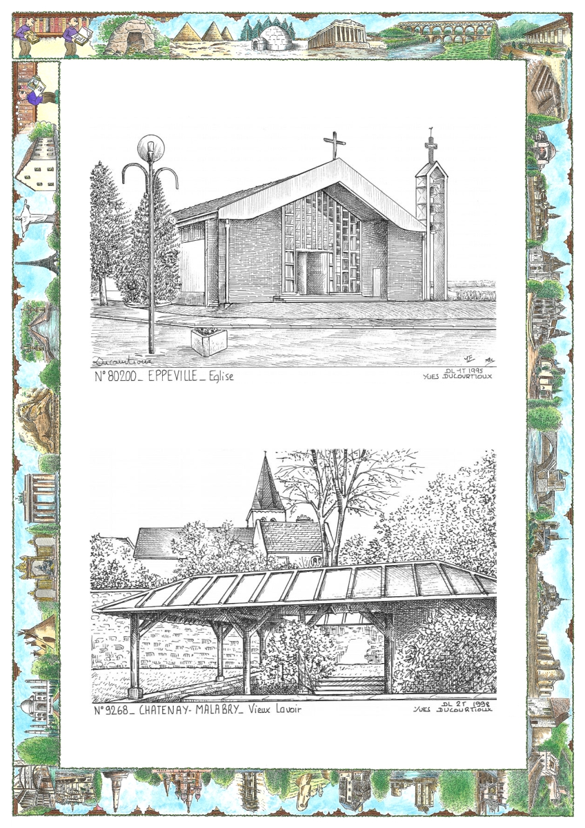 MONOCARTE N 80200-92068 - EPPEVILLE - �glise / CHATENAY MALABRY - vieux lavoir
