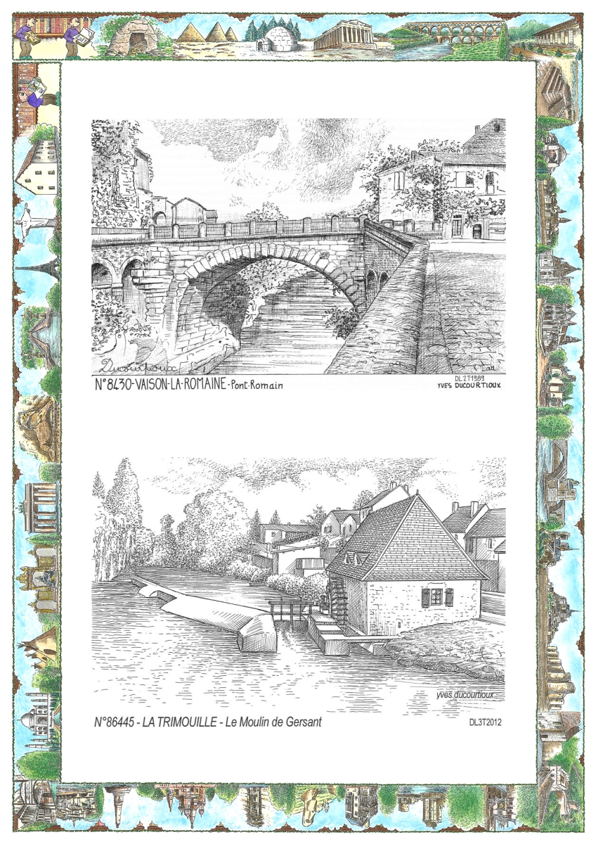 MONOCARTE N 84030-86445 - VAISON LA ROMAINE - pont romain / LA TRIMOUILLE - le moulin de gersant