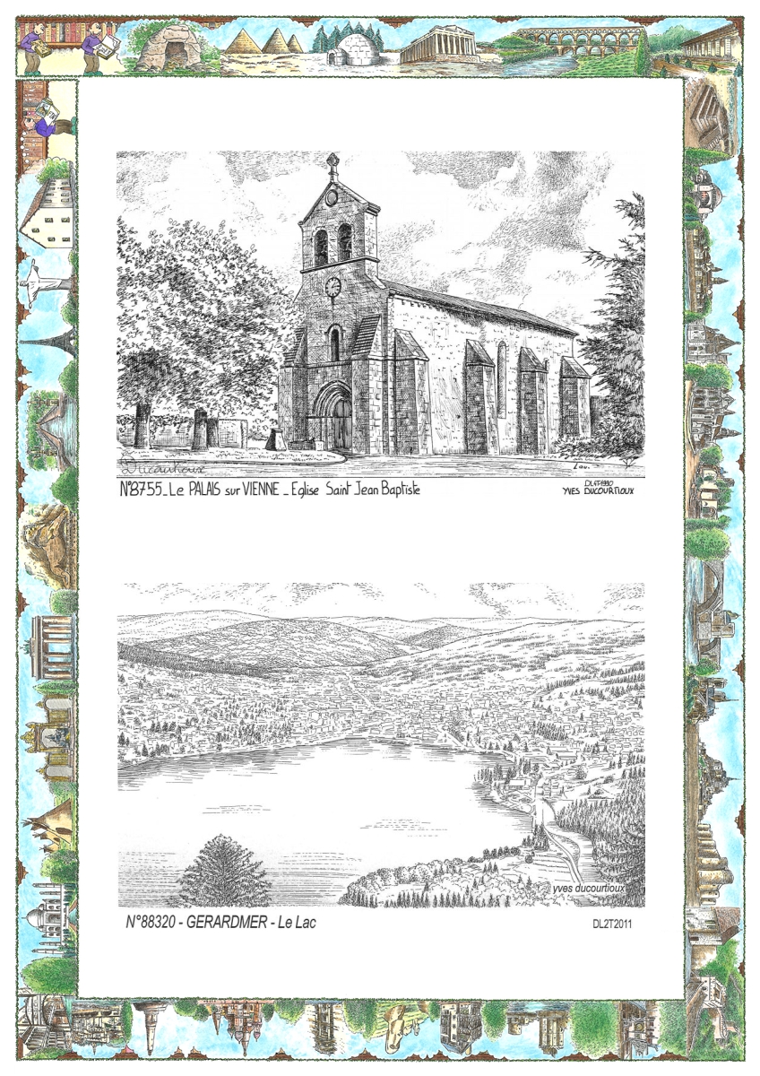 MONOCARTE N 87055-88320 - LE PALAIS SUR VIENNE - �glise st jean baptiste / GERARDMER - le lac