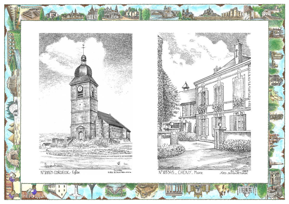 MONOCARTE N 88067-89345 - CORCIEUX - �glise / CHENY - mairie
