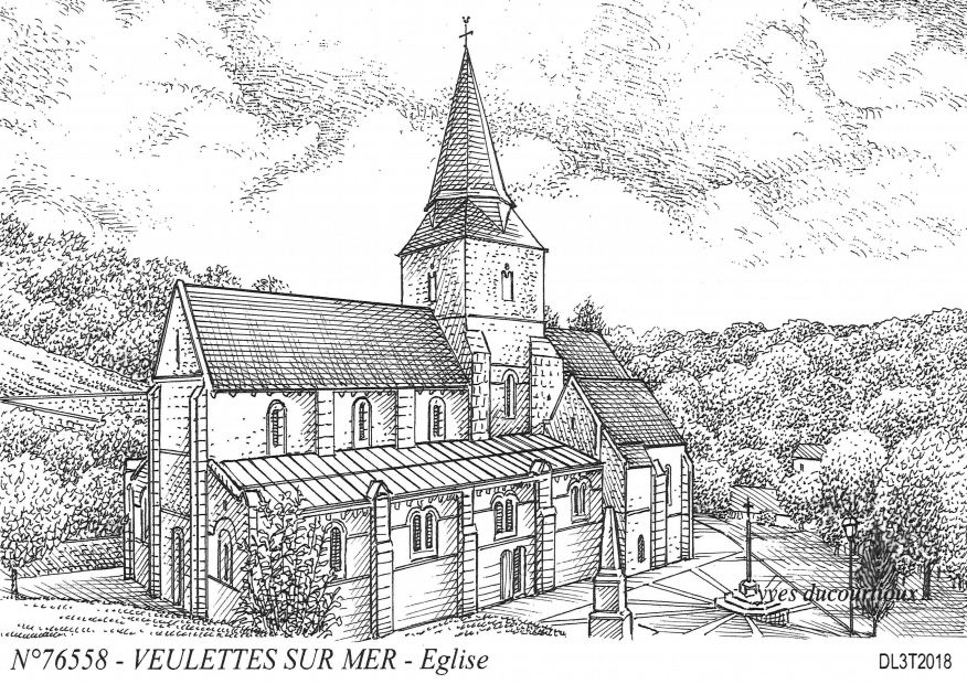 N 76558 - VEULETTES SUR MER - église