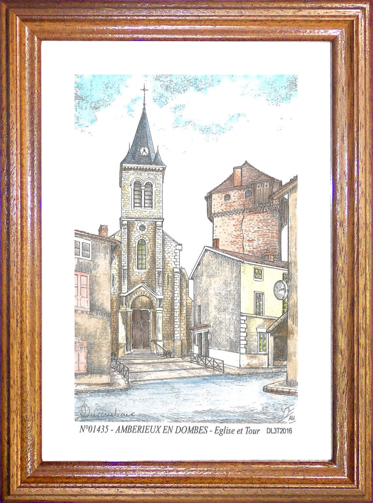 N 01435 - AMBERIEUX EN DOMBES - glise et tour