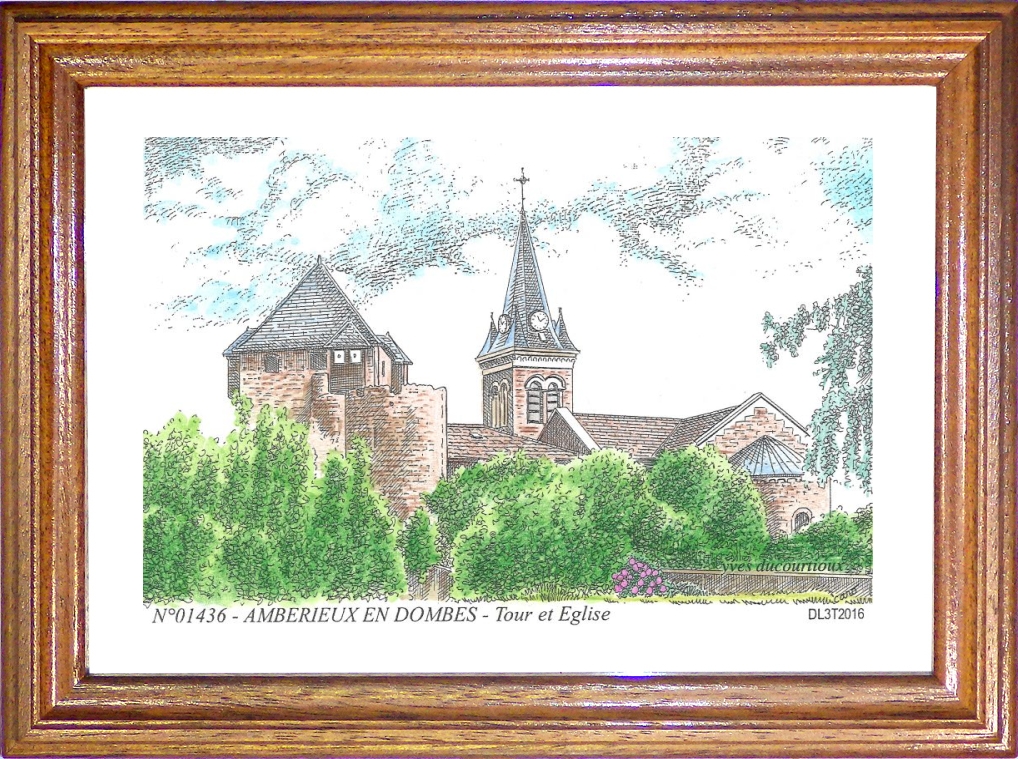 N 01436 - AMBERIEUX EN DOMBES - tour et glise