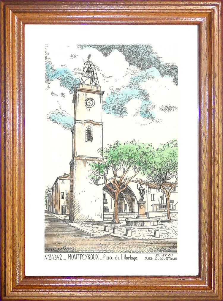 N 34342 - MONTPEYROUX - place de l horloge