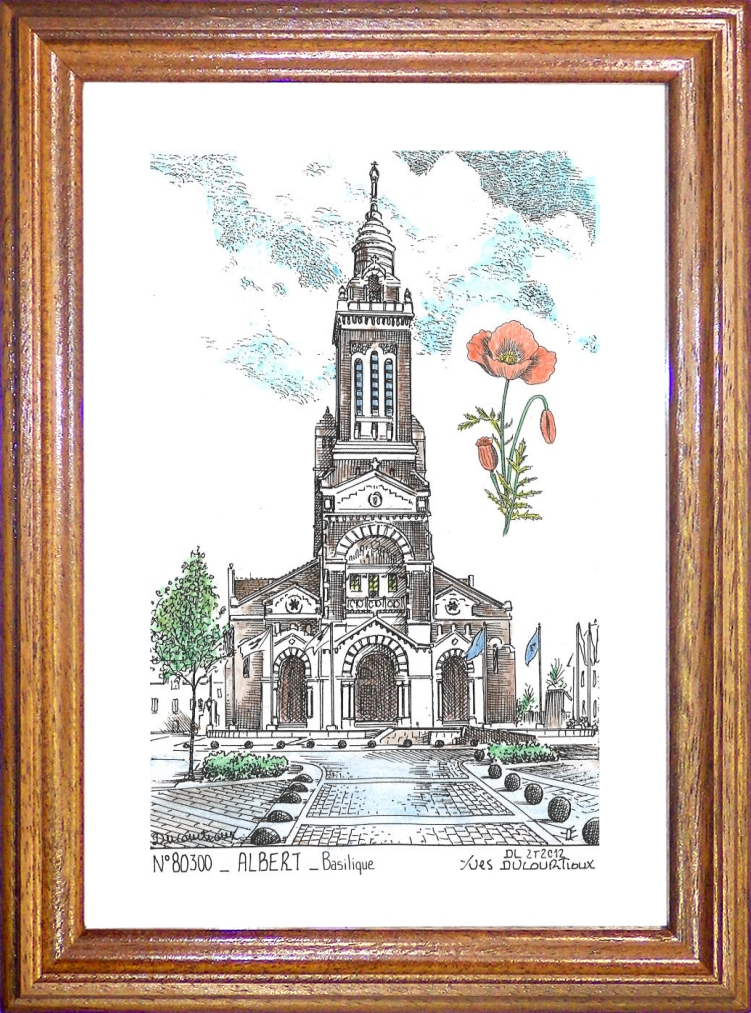 N 80300 - ALBERT - basilique (avec coquelicot)