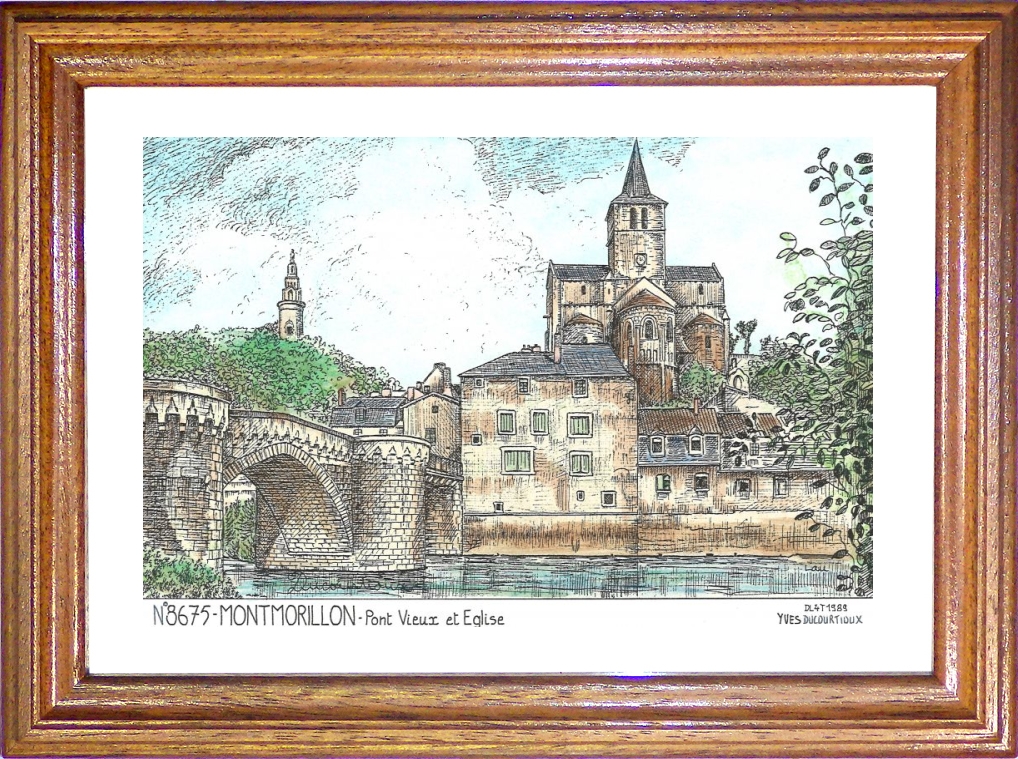 N 86075 - MONTMORILLON - pont vieux et glise