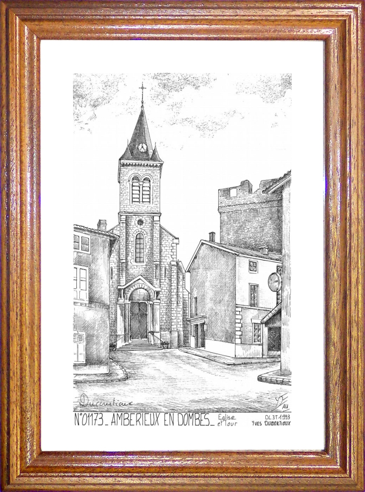 N 01173 - AMBERIEUX EN DOMBES - glise et tour