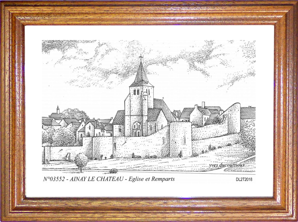 N 03552 - AINAY LE CHATEAU - glise et remparts