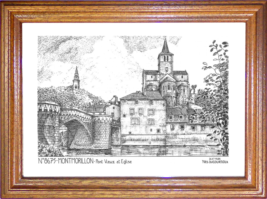 N 86075 - MONTMORILLON - pont vieux et glise