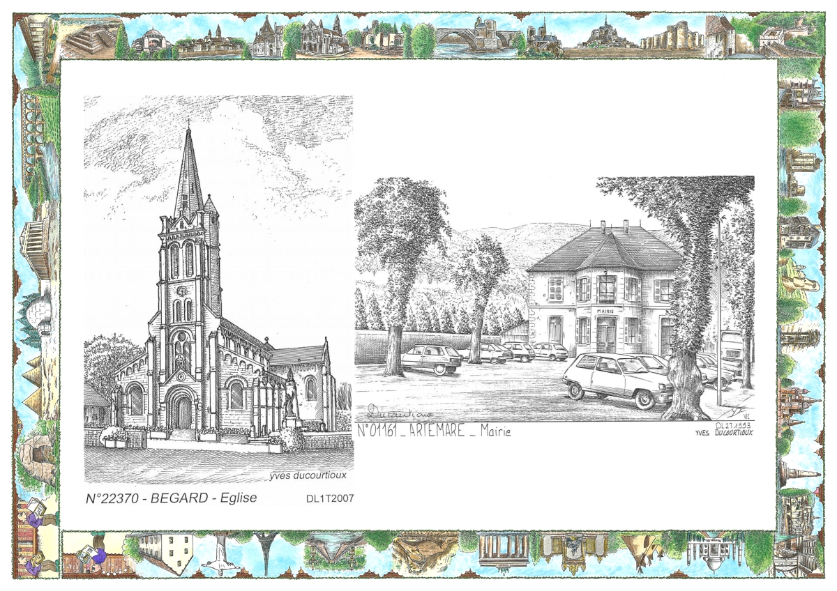 MONOCARTE N 01161-22370 - ARTEMARE - mairie / BEGARD - église