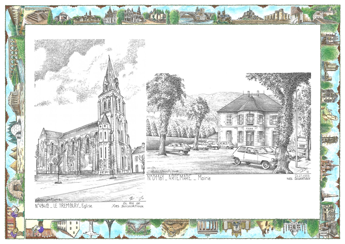MONOCARTE N 01161-49412 - ARTEMARE - mairie / LE TREMBLAY - église