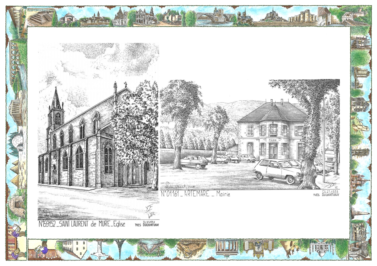 MONOCARTE N 01161-69152 - ARTEMARE - mairie / ST LAURENT DE MURE - église