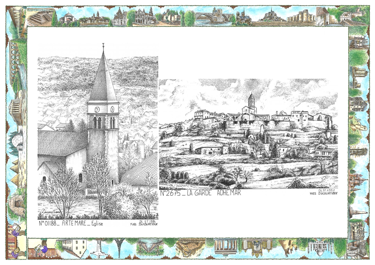 MONOCARTE N 01188-26075 - ARTEMARE - église / LA GARDE ADHEMAR - vue