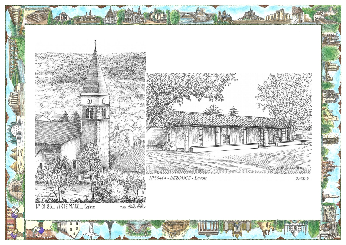 MONOCARTE N 01188-30444 - ARTEMARE - église / BEZOUCE - lavoir