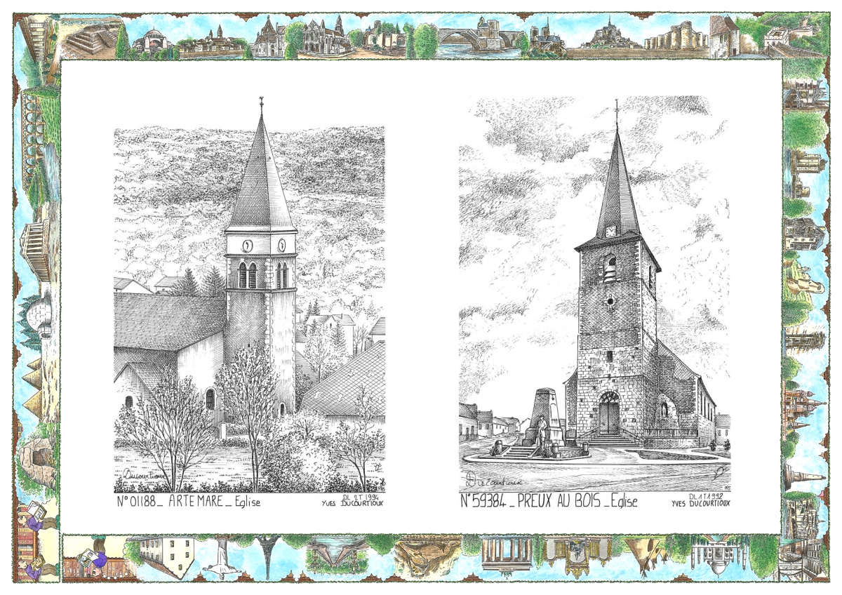 MONOCARTE N 01188-59384 - ARTEMARE - église / PREUX AU BOIS - église