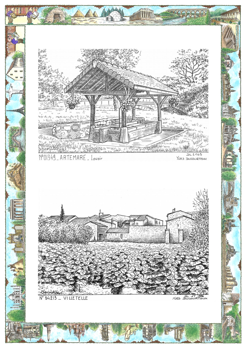 MONOCARTE N 01349-34213 - ARTEMARE - lavoir / VILLETELLE - vue
