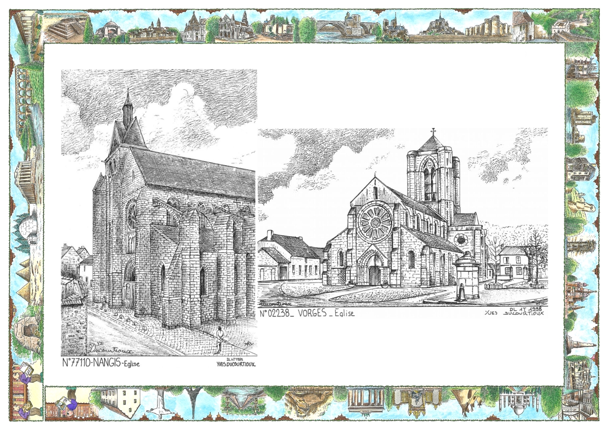 MONOCARTE N 02238-77110 - VORGES - église / NANGIS - église