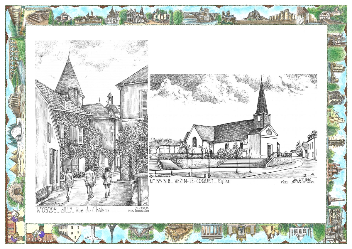 MONOCARTE N 03209-35318 - BILLY - rue du château / VEZIN LE COQUET - église
