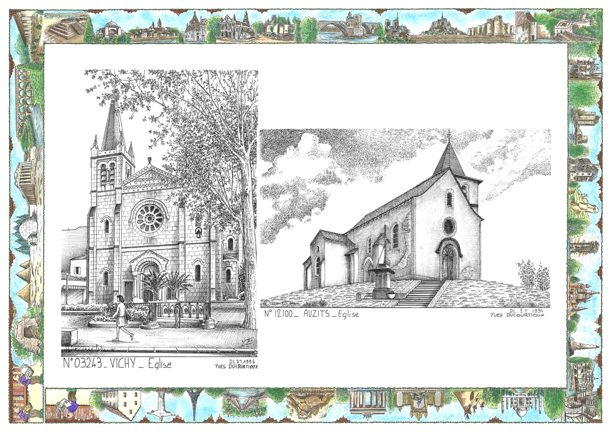 MONOCARTE N 03243-12100 - VICHY - église / AUZITS - église