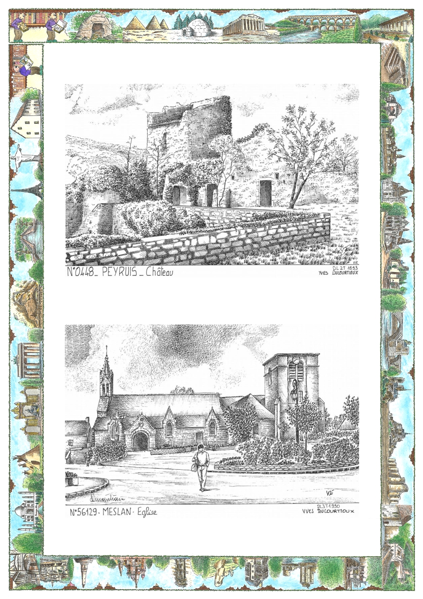 MONOCARTE N 04048-56129 - PEYRUIS - château / MESLAN - église