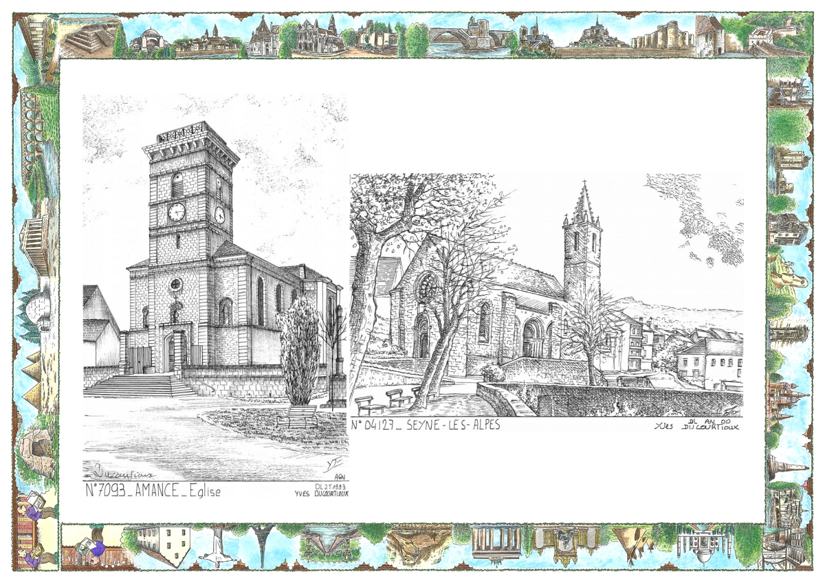 MONOCARTE N 04127-70093 - SEYNE LES ALPES - vue / AMANCE - église